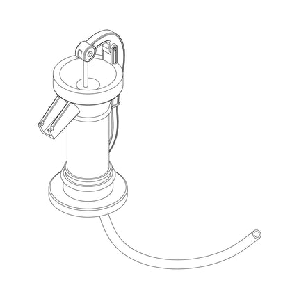 Fountain Topper for Farmhouse Disappearing Water Feature Kit Line Drawing